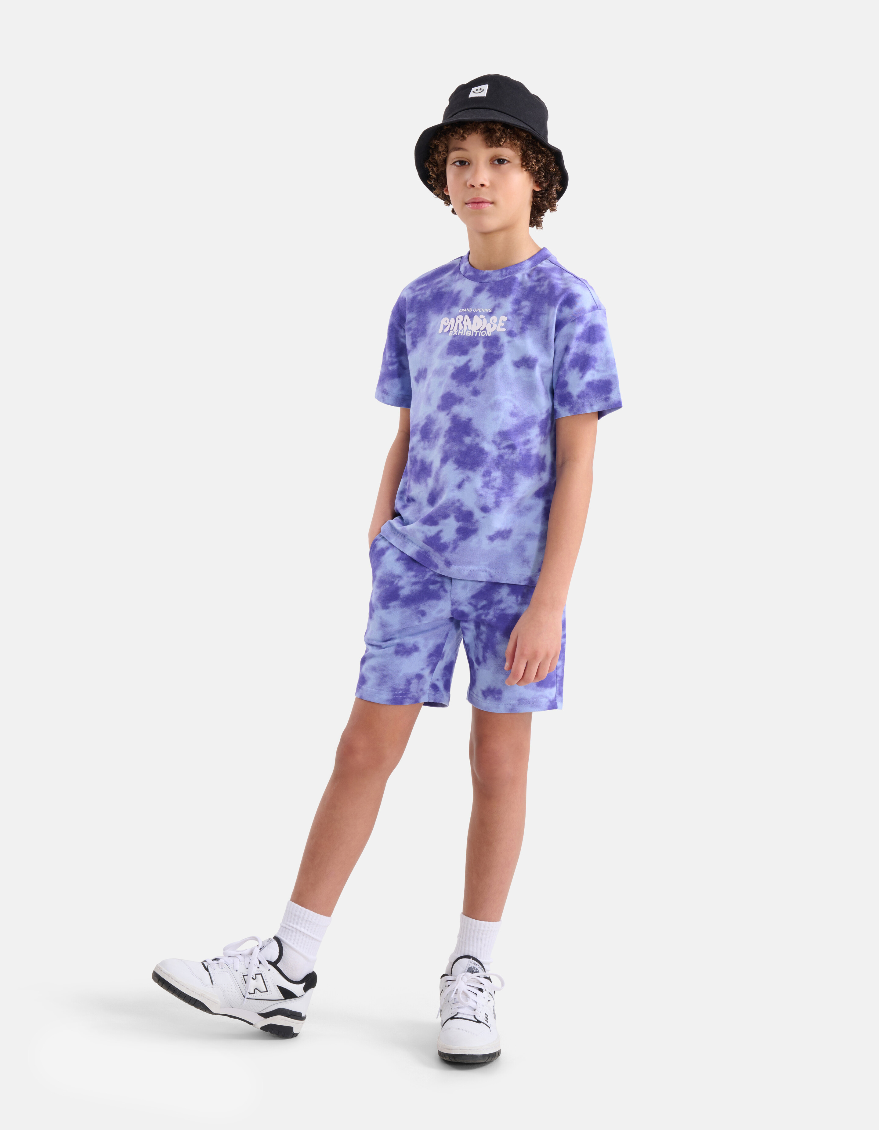 Tie Dye Print T-shirt Paars SHOEBY BOYS