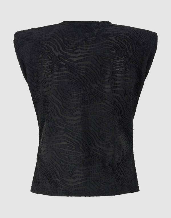 Zebra Organic Top Zwart SHOEBY WOMEN