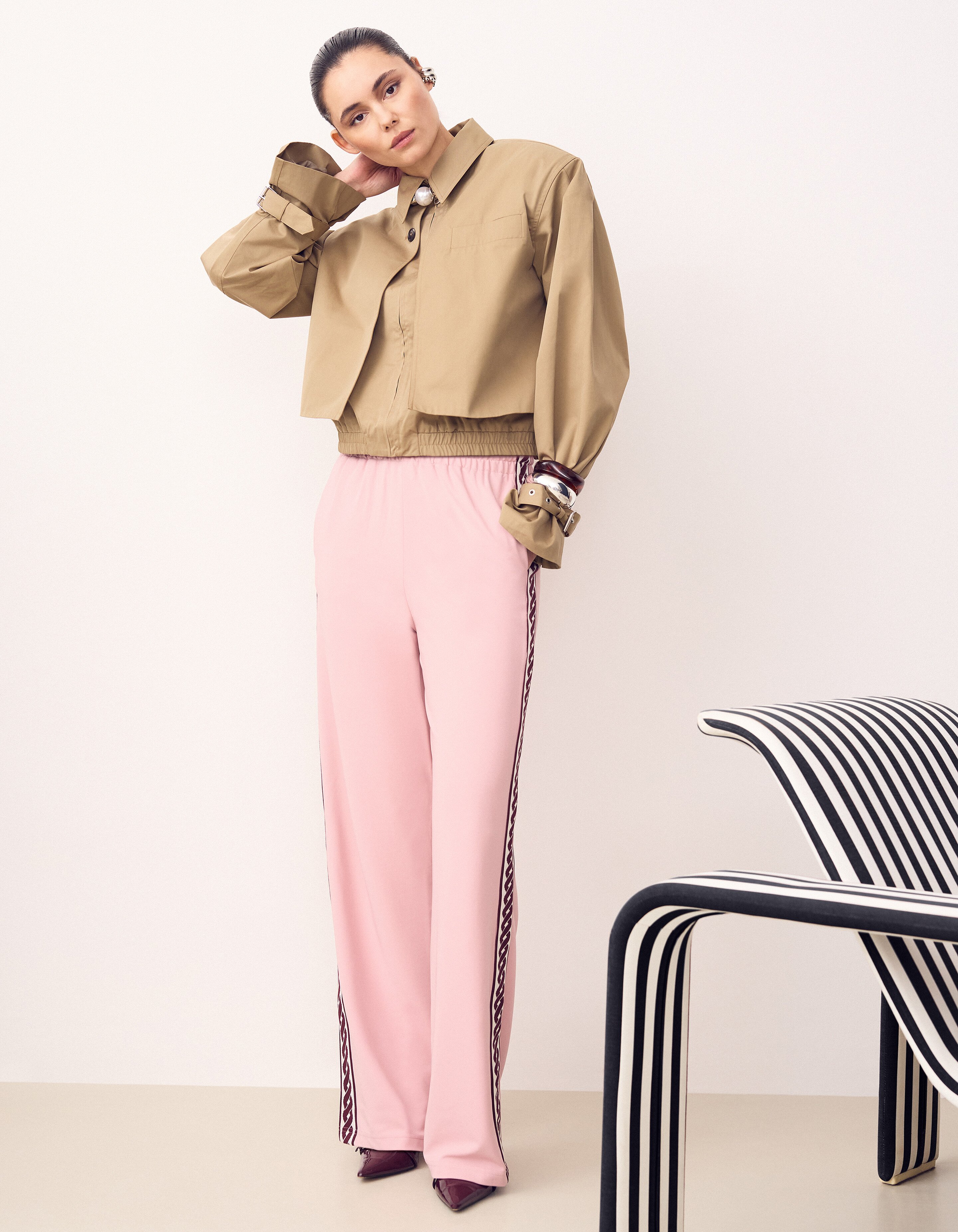 Swirl Wide Leg Fit Broek Roze SHOEBY WOMEN