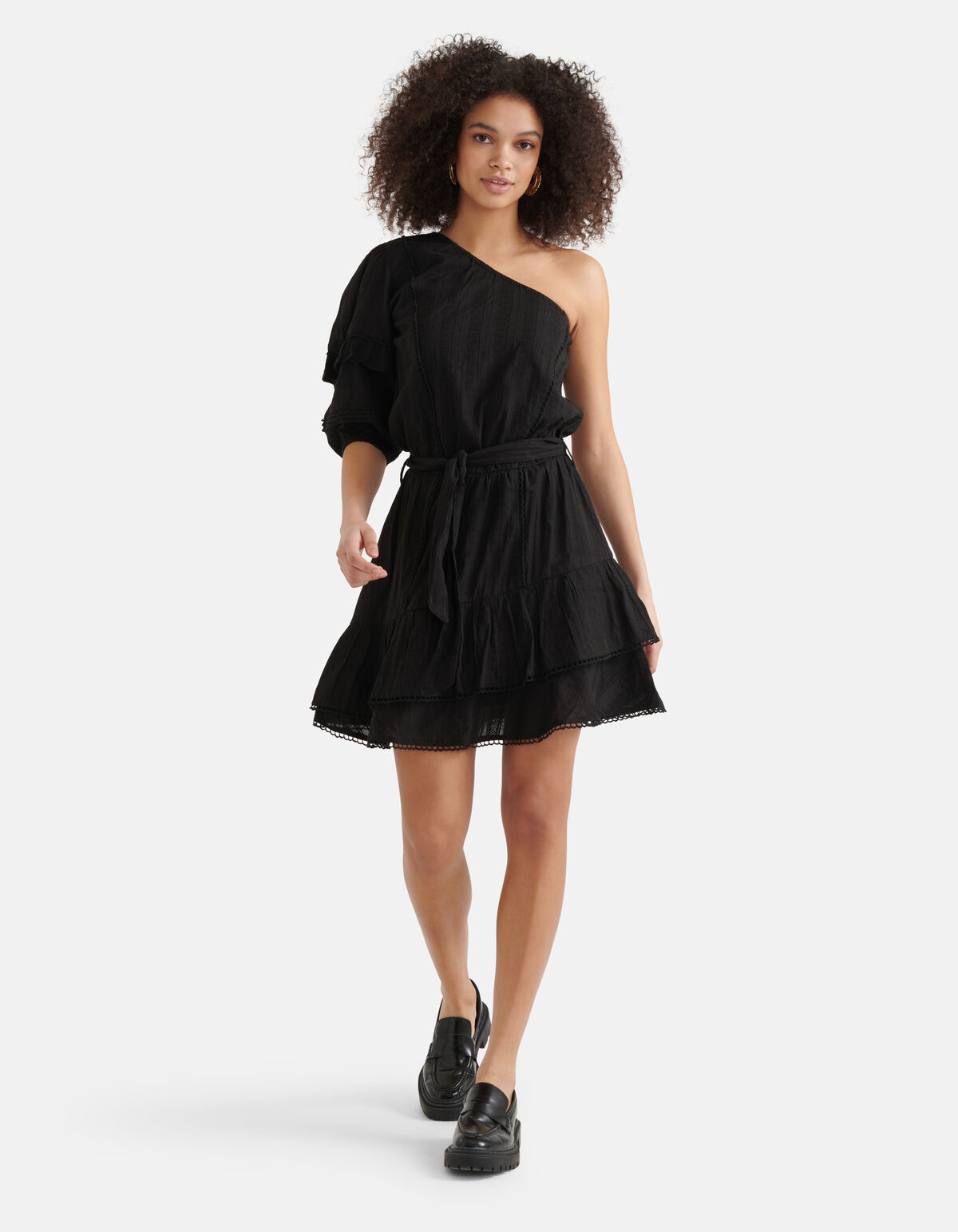 One Shoulder Jurk Zwart SHOEBY WOMEN