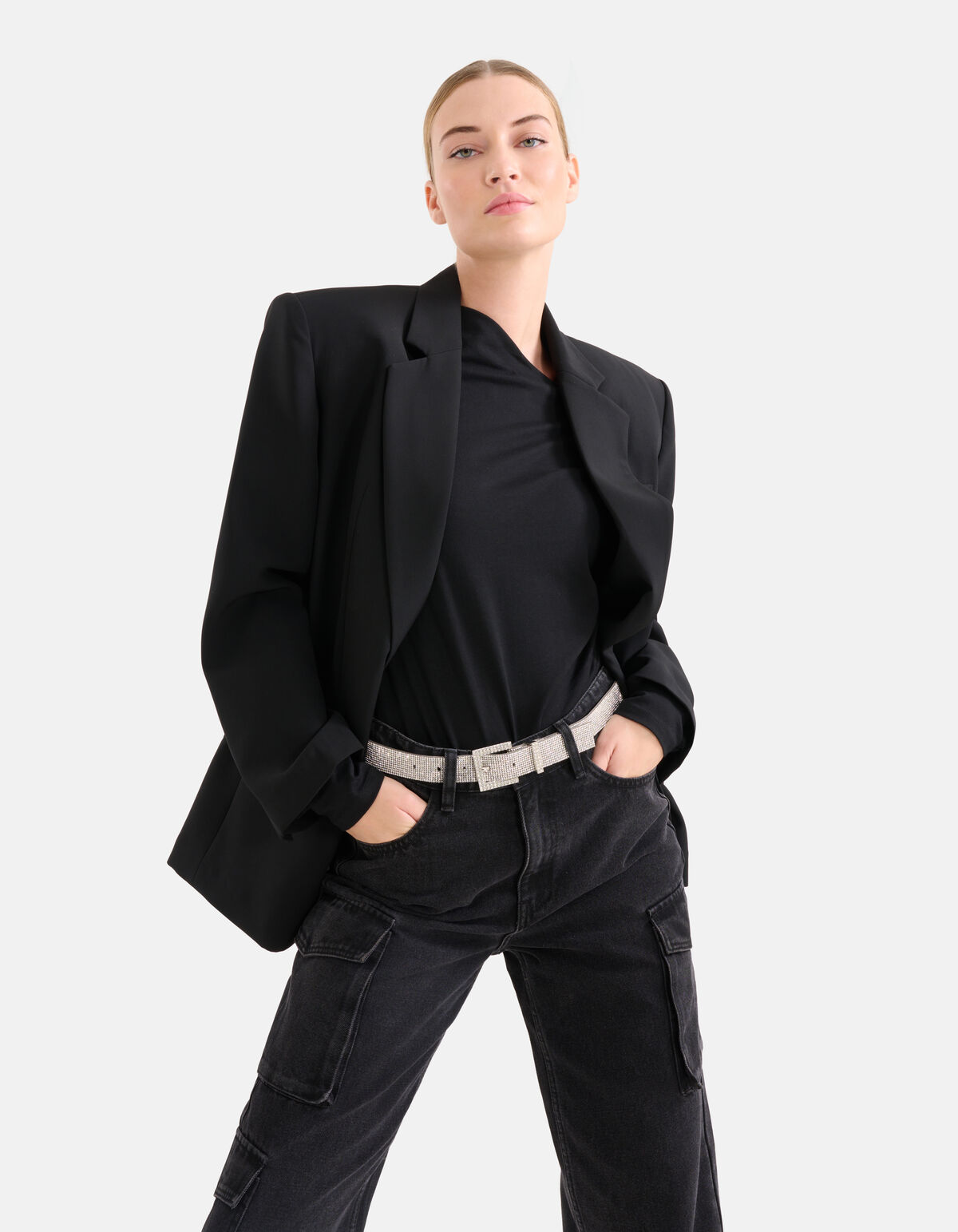 Strass Riem Zilver SHOEBY ACCESSOIRES