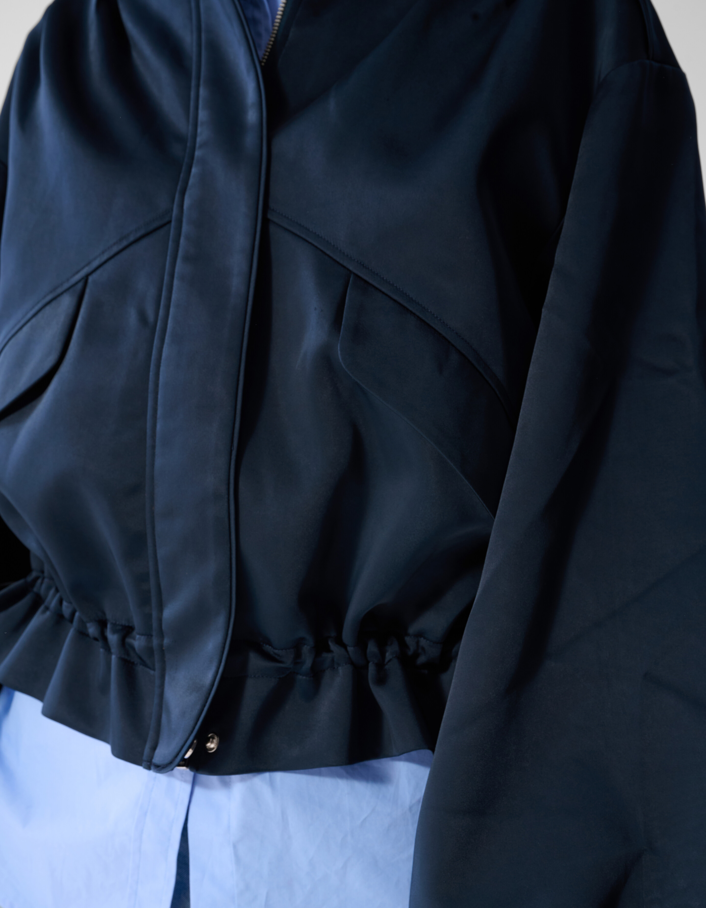 Oversized Heavy Satin Bomber Donkerblauw SHOEBY WOMEN