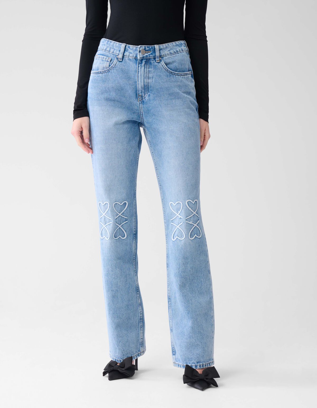 Heart Straight Fit Jeans Blauw SHOEBY WOMEN