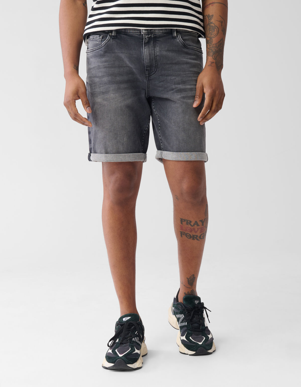 Denim Short Donkergrijs SHOEBY MEN