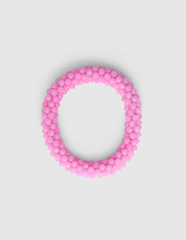 Beaded Haarelastiek Roze SHOEBY ACCESSOIRES