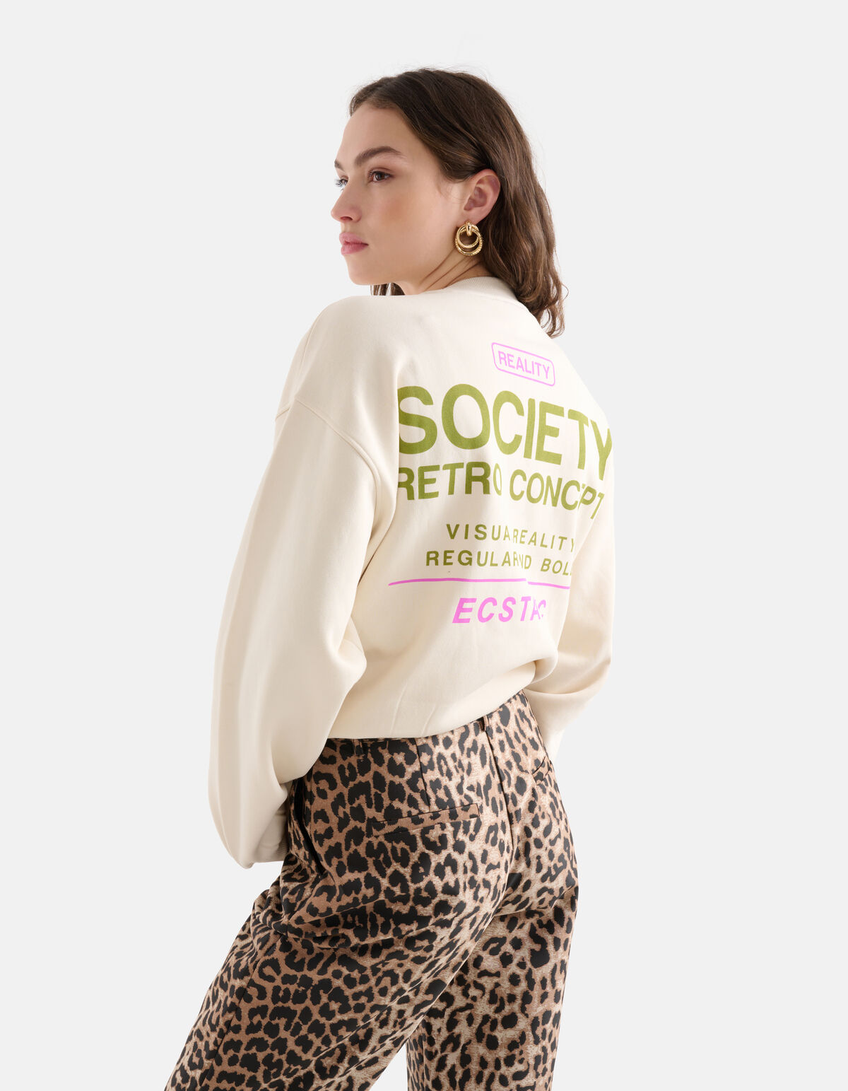 Society Artwork Sweater Beige SHOEBY WOMEN
