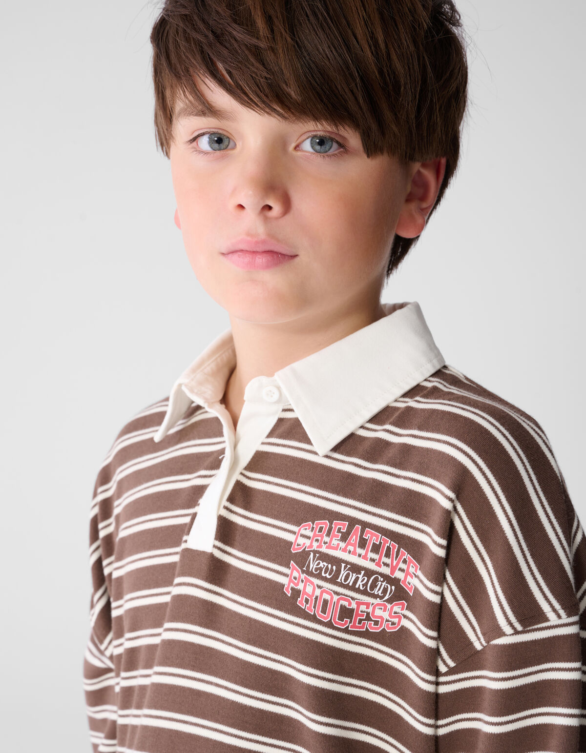 Gestreepte Polo Sweater Bruin SHOEBY BOYS