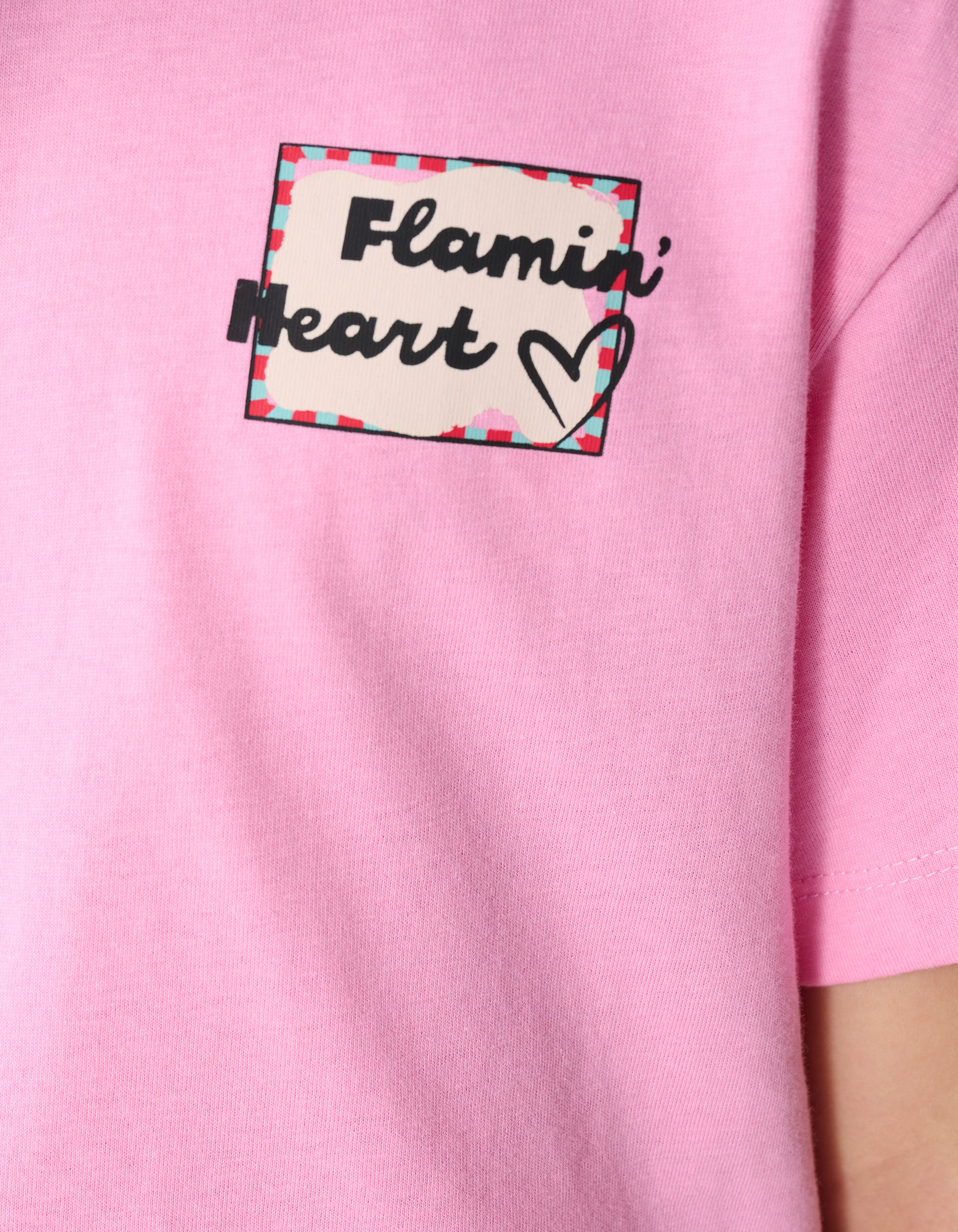 Flamin Heart Artwork T-shirt Roze SHOEBY GIRLS