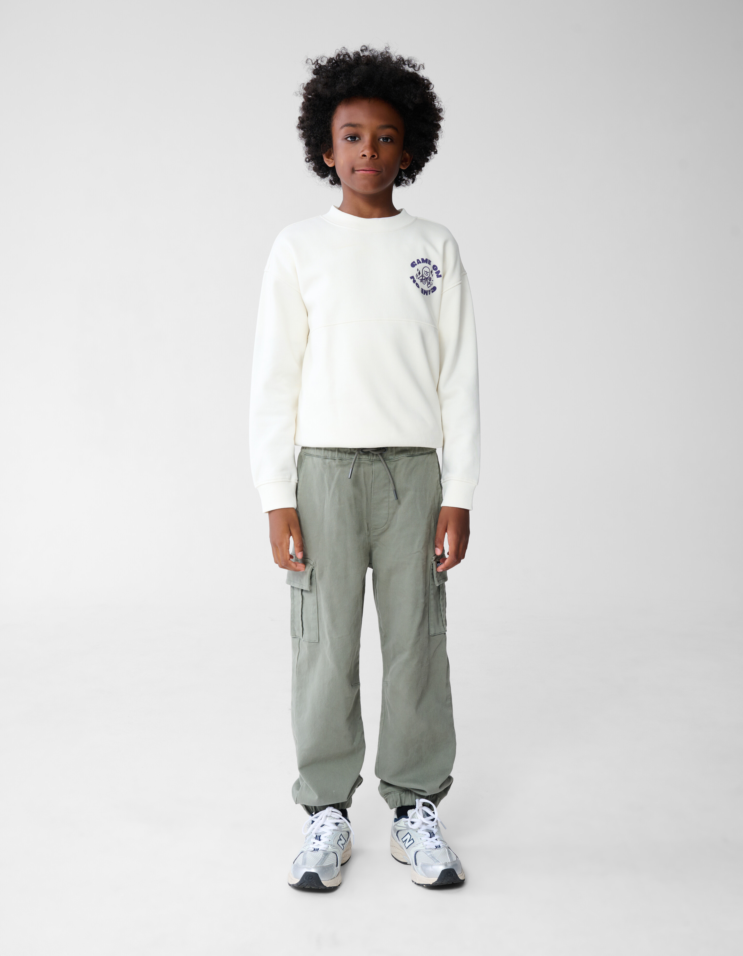 Loose Fit Jog Cargo Broek Khaki SHOEBY BOYS