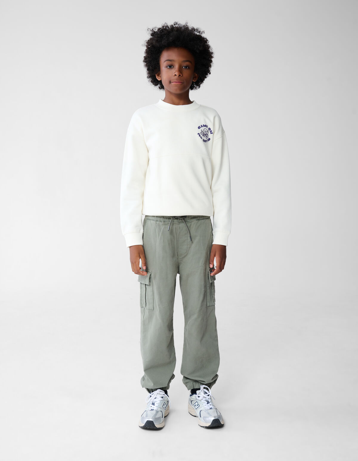 Loose Fit Jog Cargo Broek Khaki SHOEBY BOYS