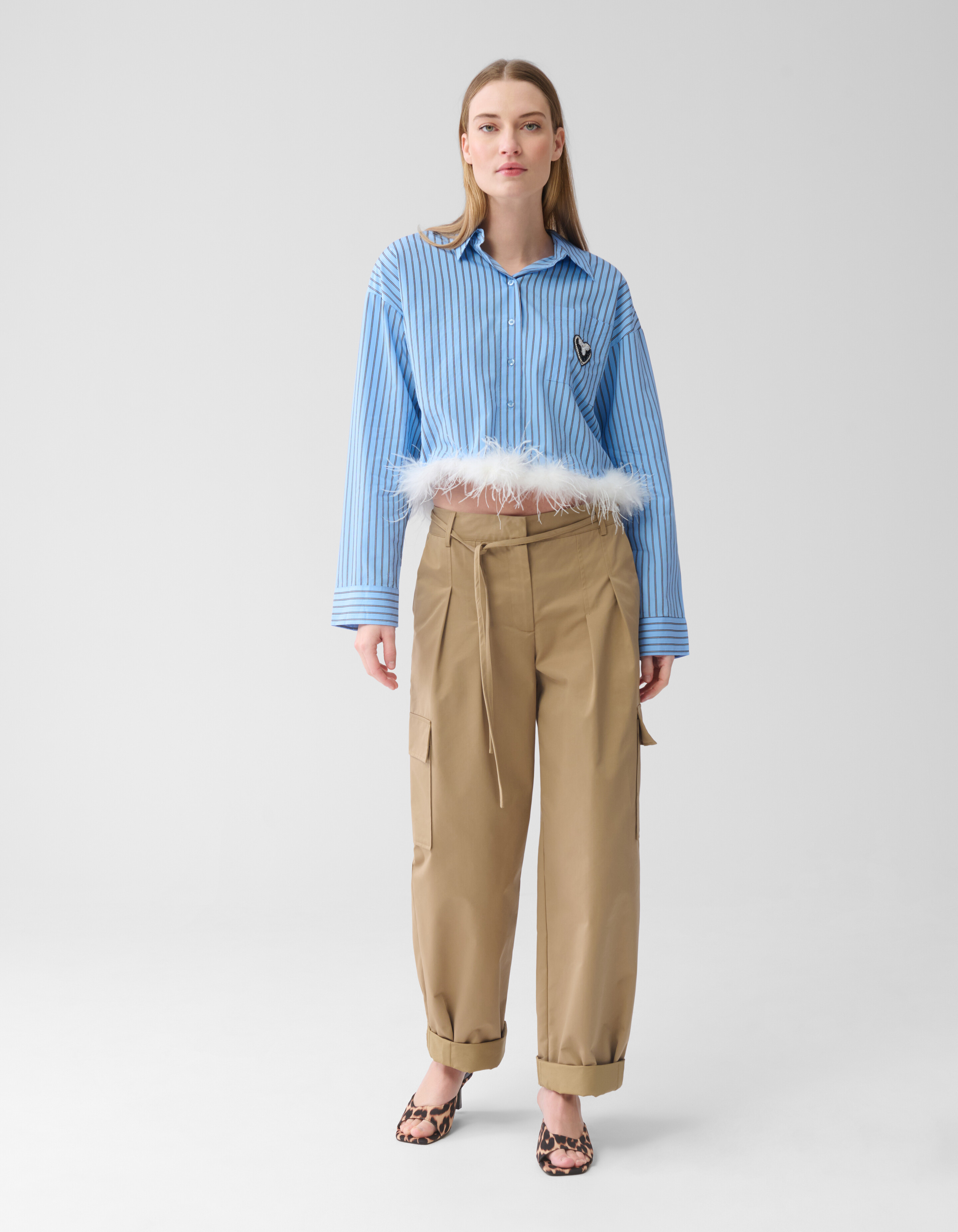 Cargo Wide Leg Broek Bruin SHOEBY WOMEN