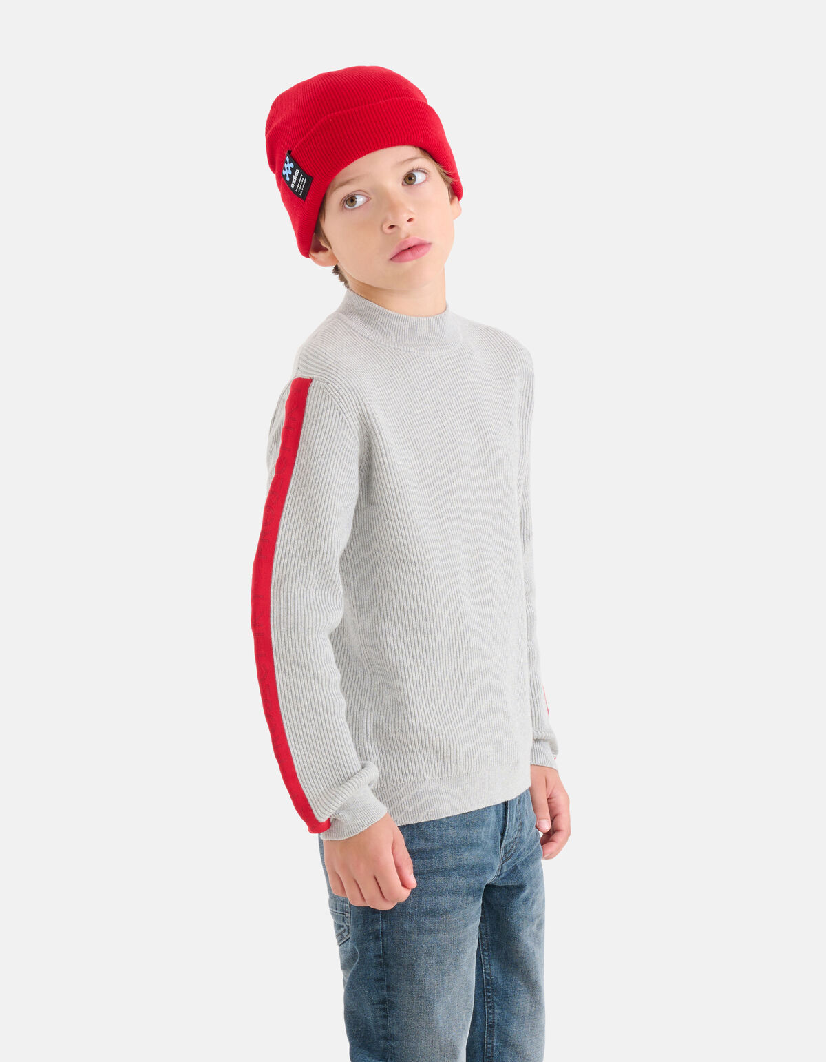 Gebreide Tape Trui Lichtgrijs SHOEBY BOYS