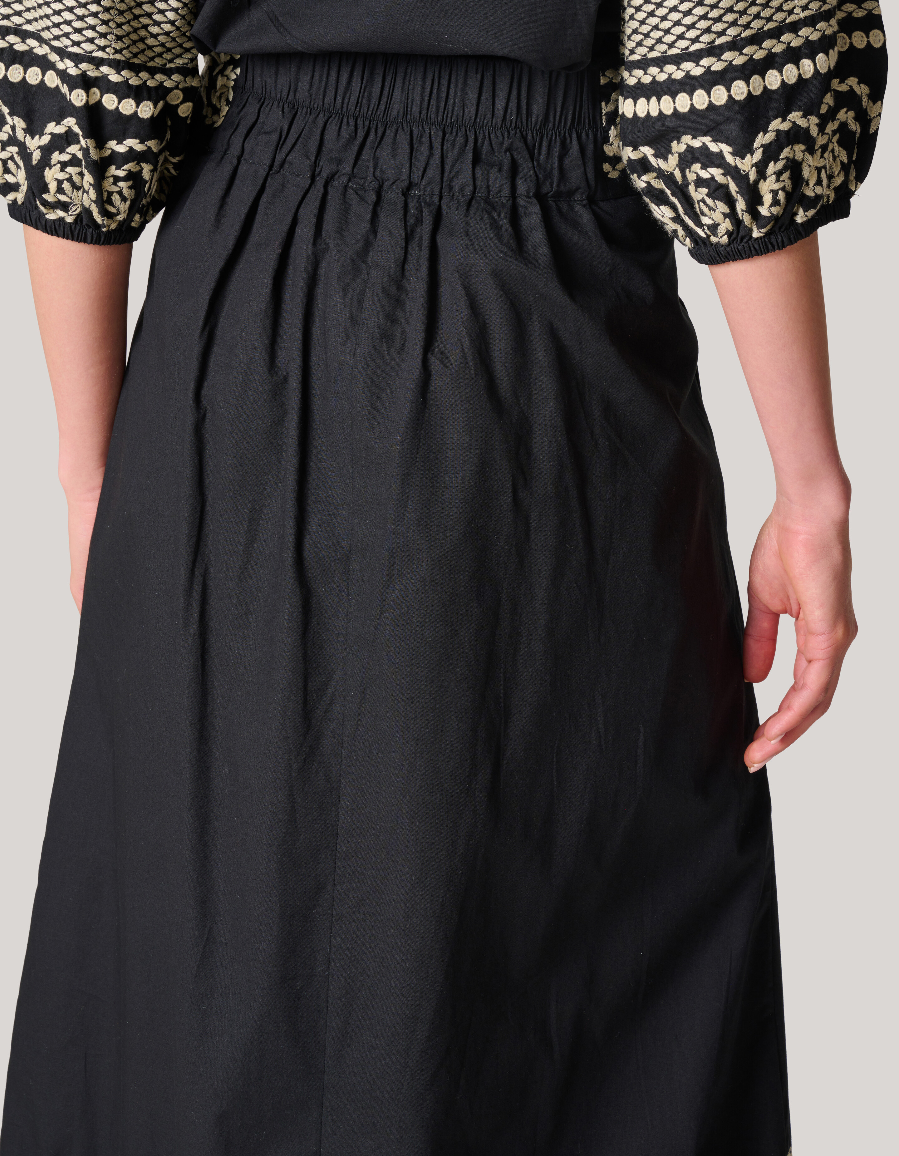 Embroidery Maxi Rok Zwart SHOEBY WOMEN