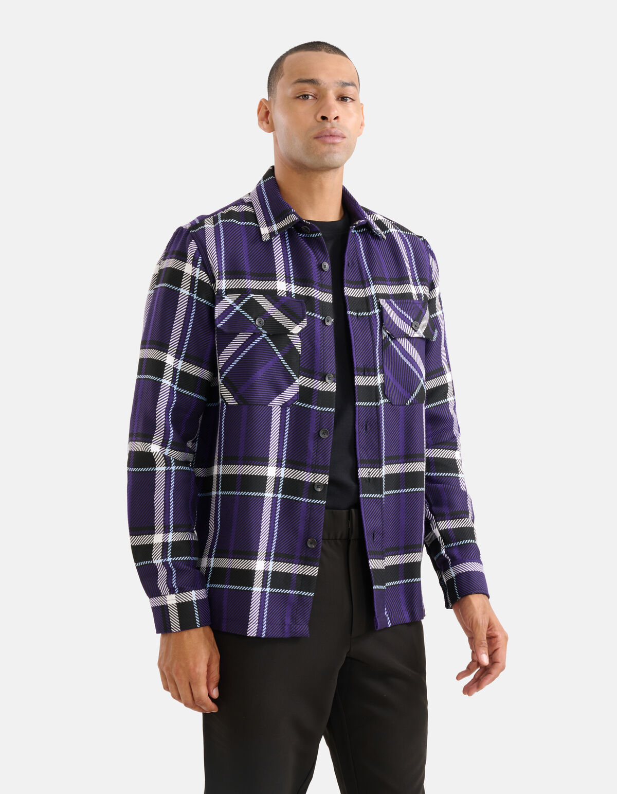 Ruiten Overshirt Paars SHOEBY MEN