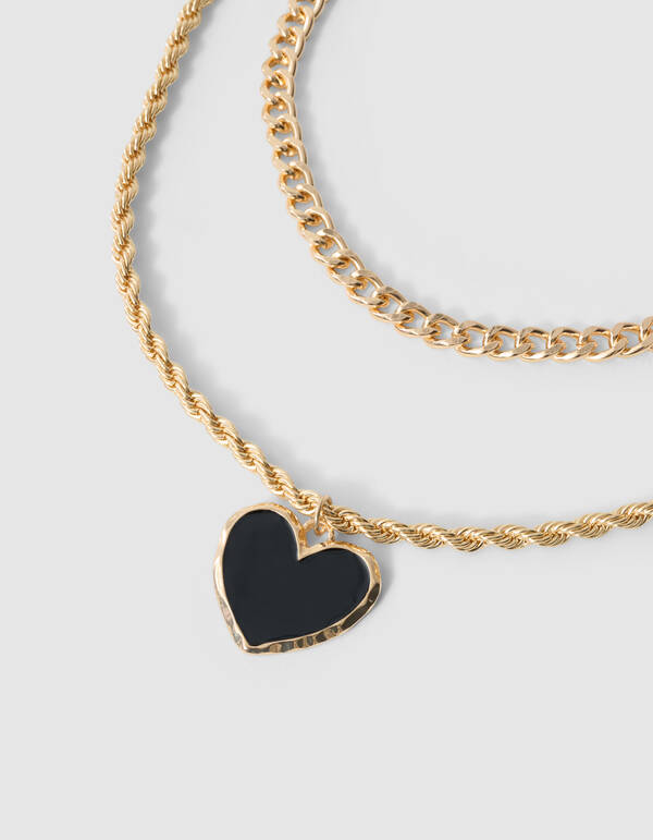 Vintage Layered Heart Ketting Goud SHOEBY ACCESSOIRES
