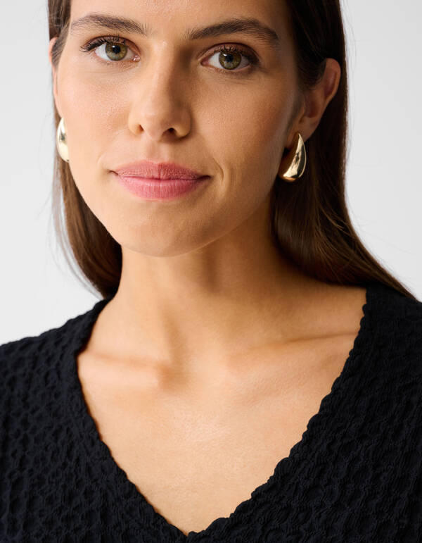 Crinkle Getailleerde Top Zwart SHOEBY WOMEN