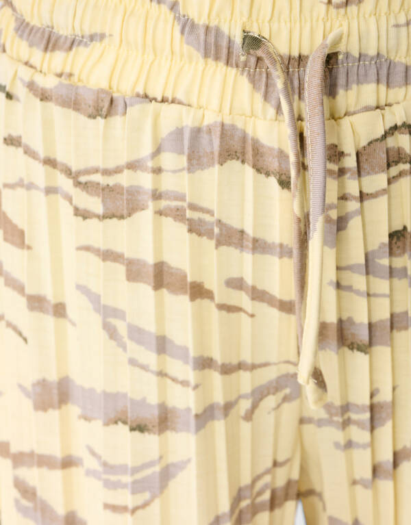 Tijger Pliss&eacute; Broek Lichtgeel SHOEBY GIRLS