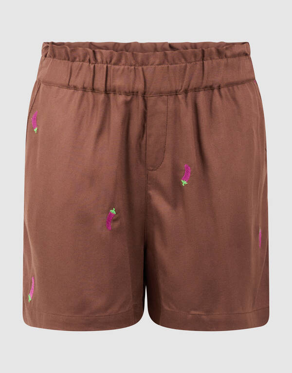 Chili Embroidery Short Bruin SHOEBY GIRLS