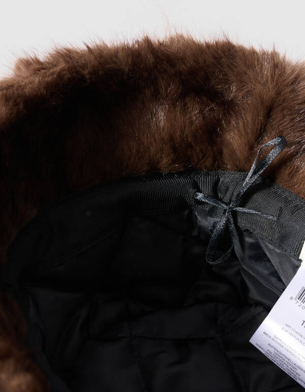 Faux Fur Bucket Hat Bruin SHOEBY ACCESSOIRES