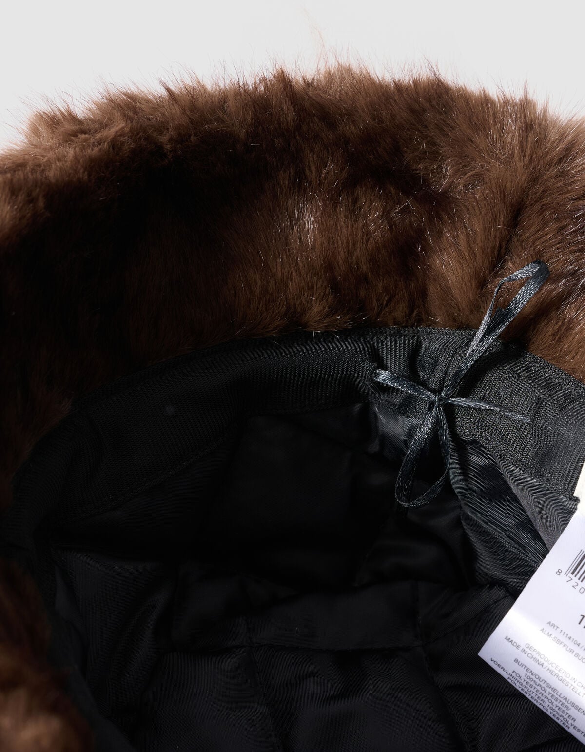Faux Fur Bucket Hat Bruin SHOEBY ACCESSOIRES