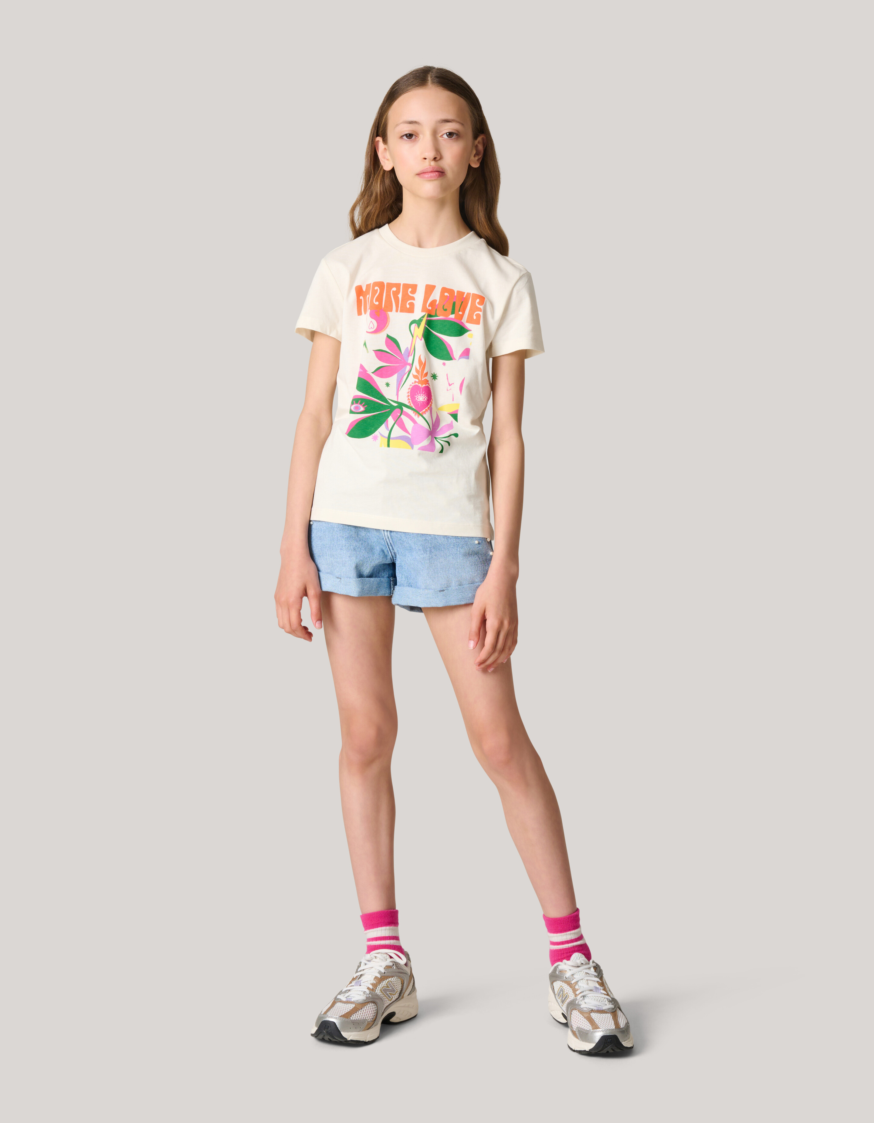 Artwork T-shirt Gebroken Wit SHOEBY GIRLS