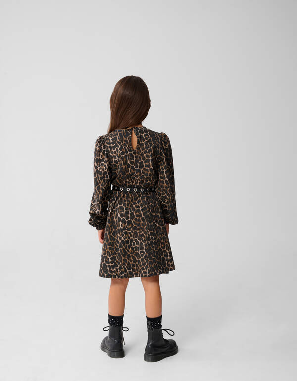 Printed Leopard Jurk Bruin SHOEBY GIRLS