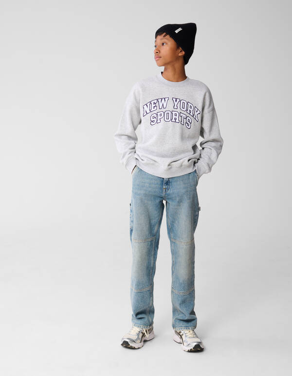 New York Artwork Sweater Lichtgrijs SHOEBY BOYS