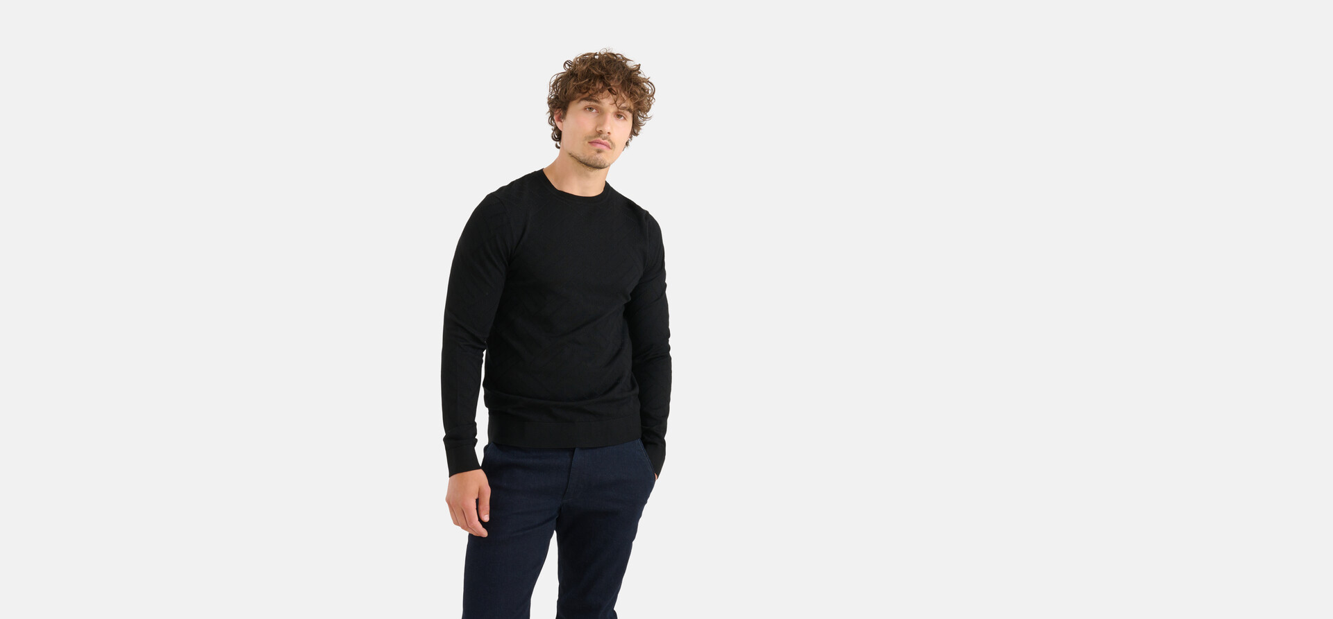 Diagonaal Trui Zwart SHOEBY MEN