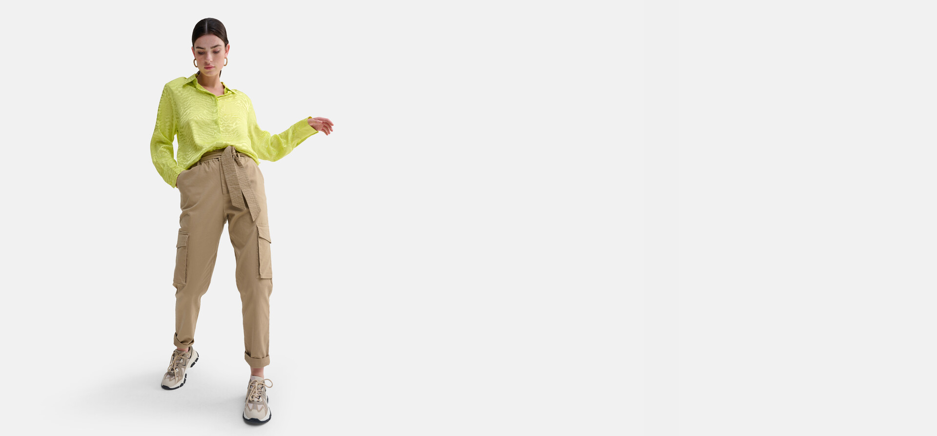 Cargo Broek Beige SHOEBY WOMEN