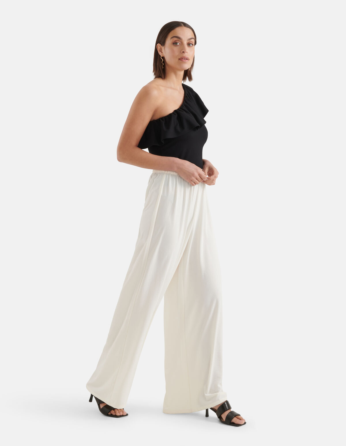 Loose Fit Broek Gebroken Wit SHOEBY WOMEN