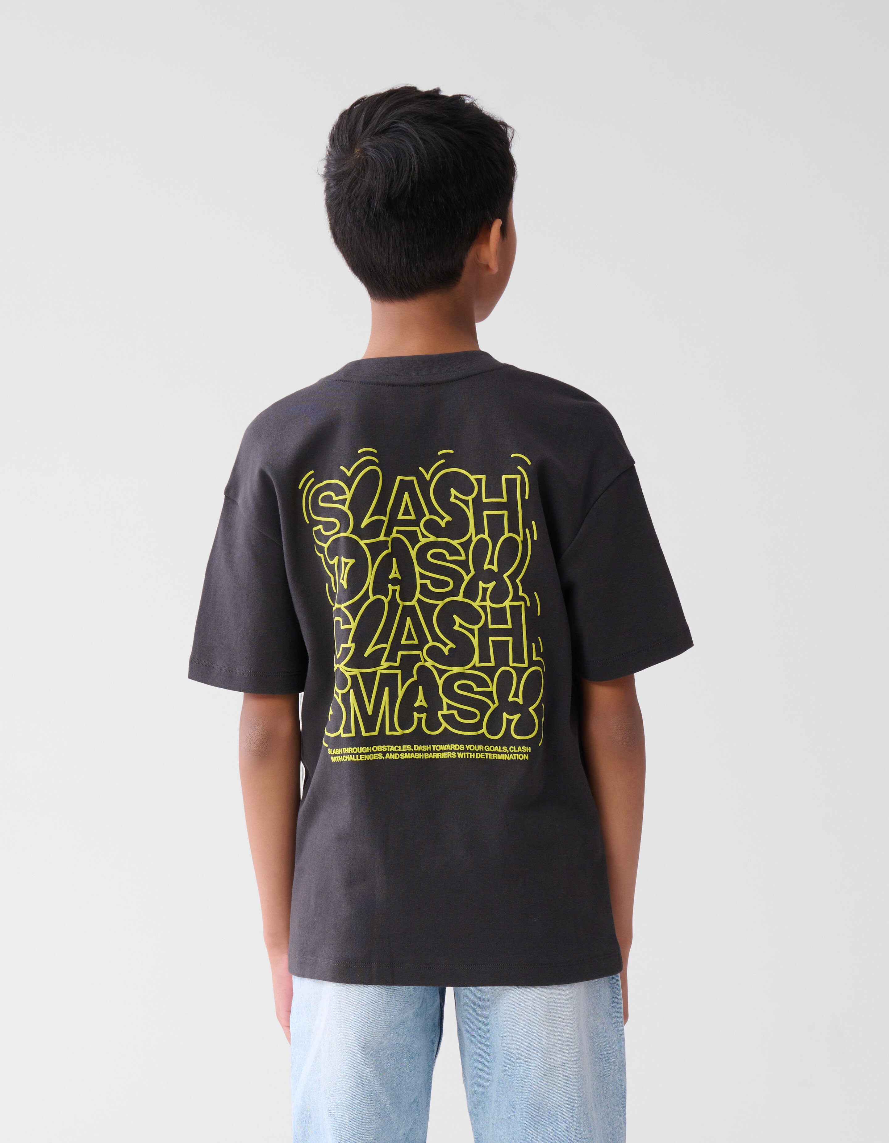 Tekst T-shirt Donkergrijs SHOEBY BOYS