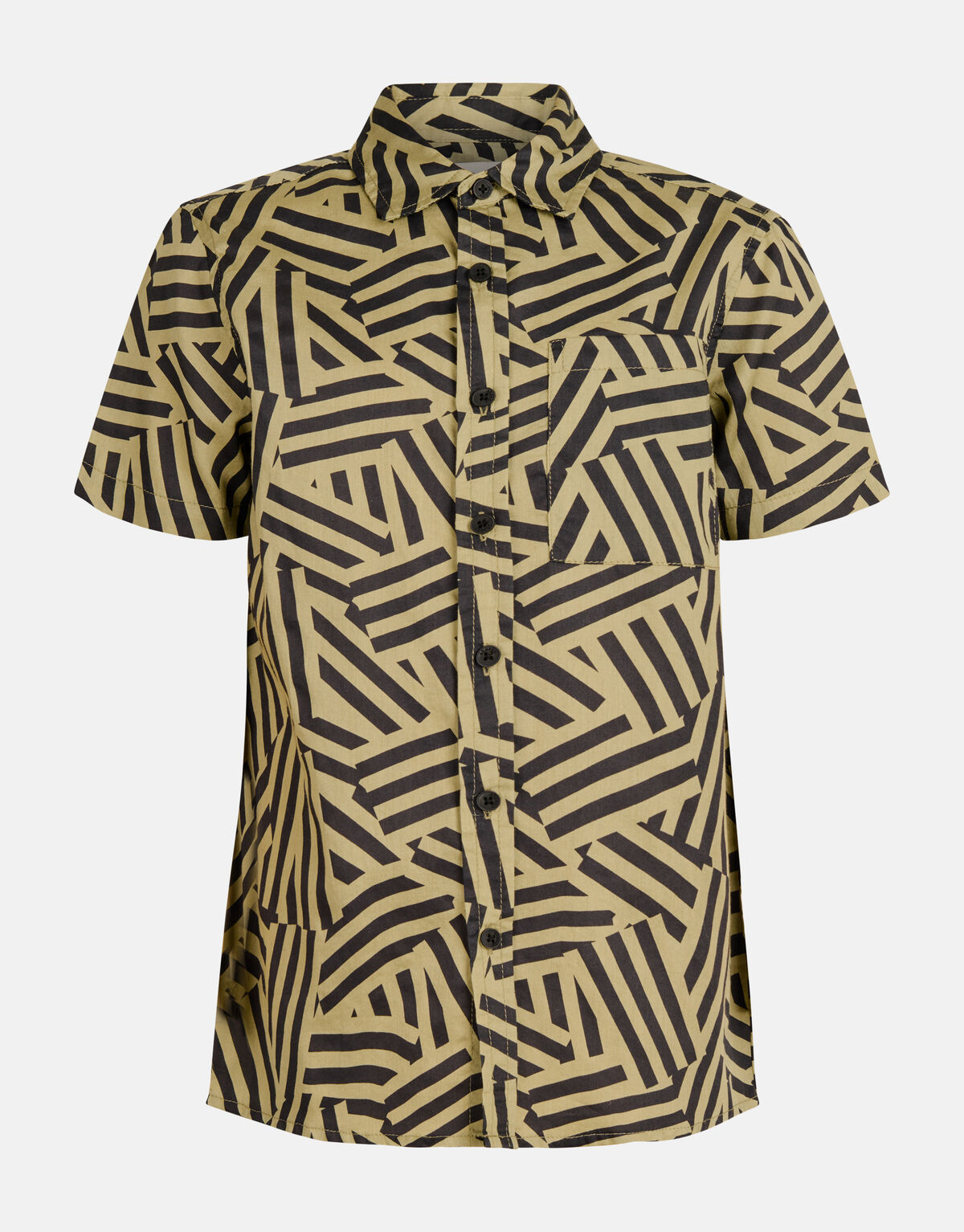 Geometrisch Overhemd Zand SHOEBY BOYS