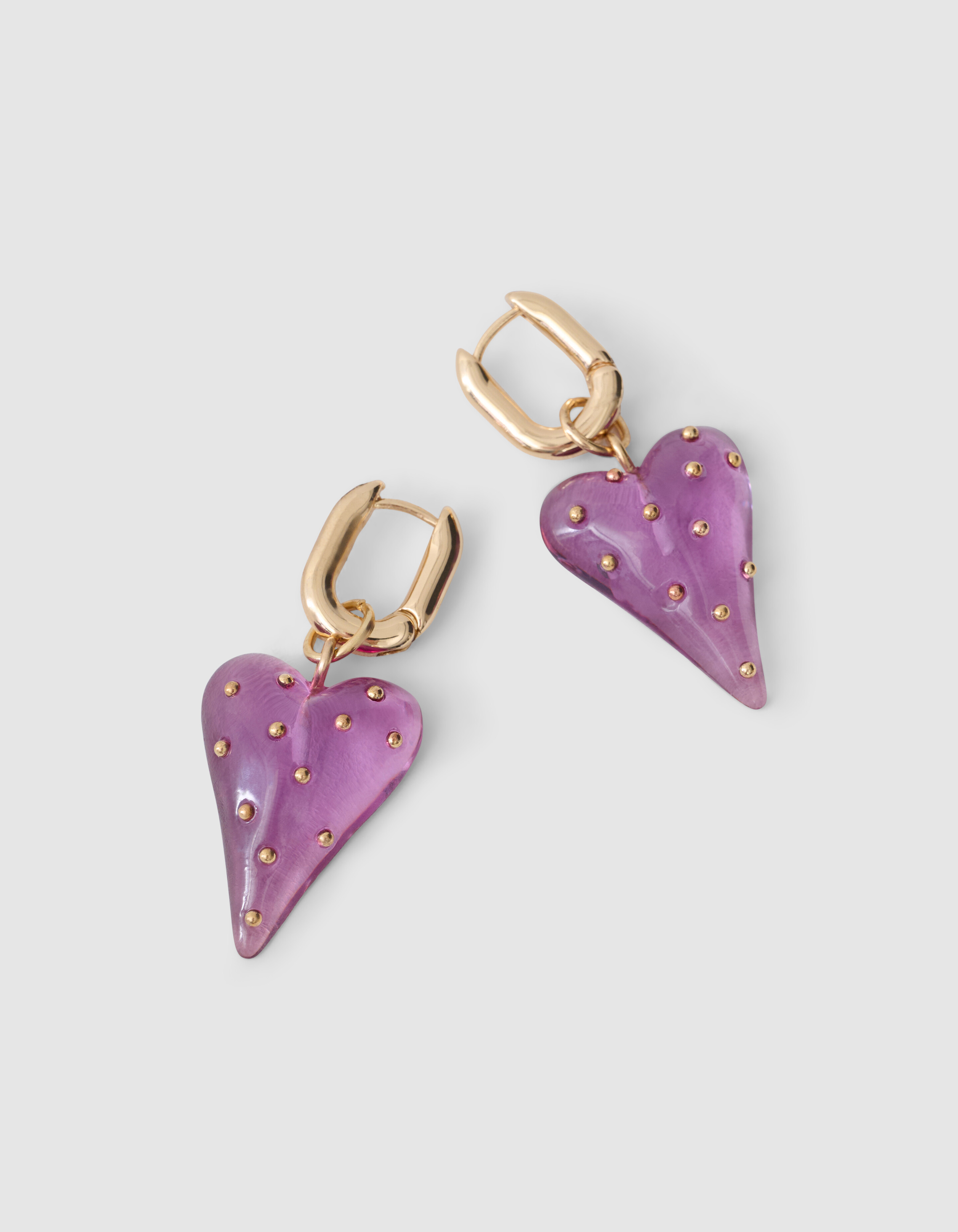 Dotted Heart Oorbellen Paars SHOEBY ACCESSOIRES