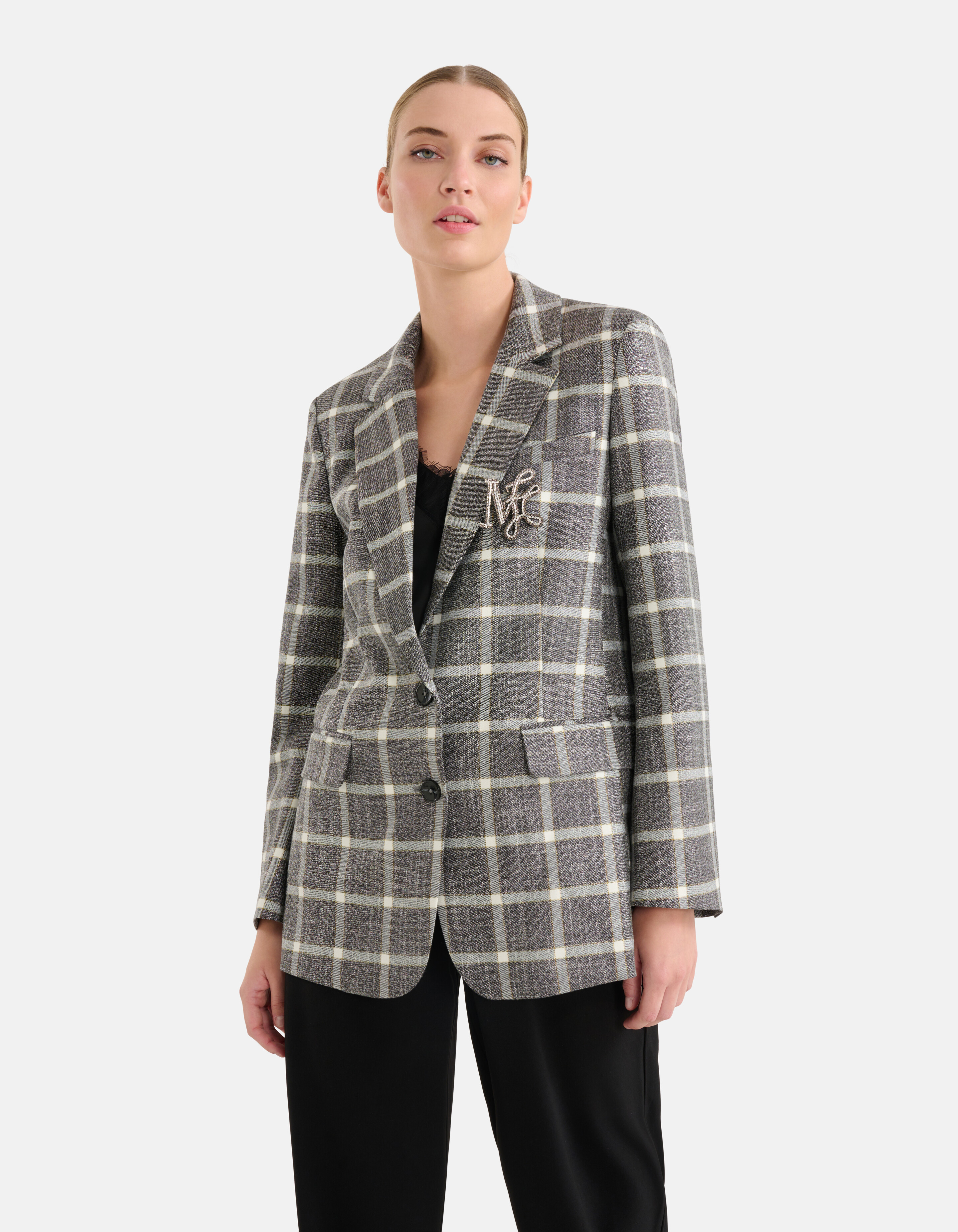 Oversized Ruiten Blazer Grijs By Mieke SHOEBY WOMEN