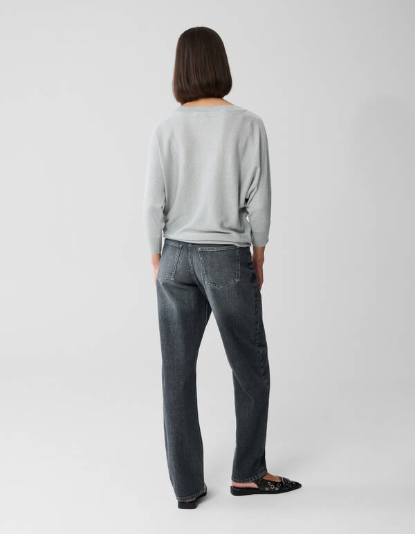 Glitter Vleermuis Trui Lichtgrijs SHOEBY WOMEN