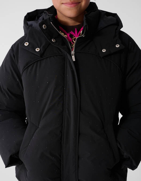 Strass Puffer Jas Zwart SHOEBY GIRLS