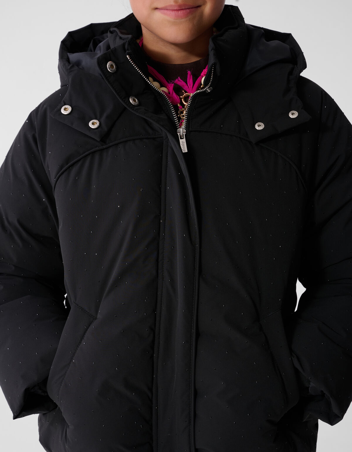 Strass Puffer Jas Zwart SHOEBY GIRLS