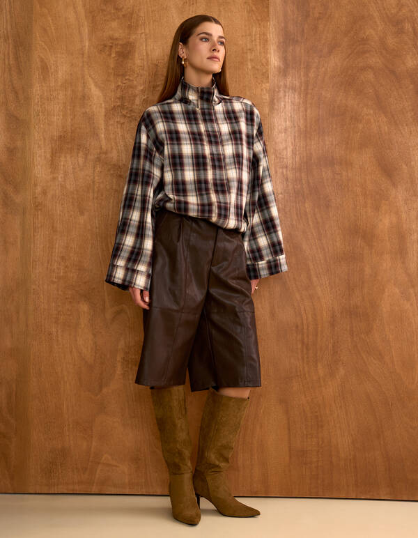 Vegan Leren Bermuda Donkerbruin By Mieke SHOEBY WOMEN