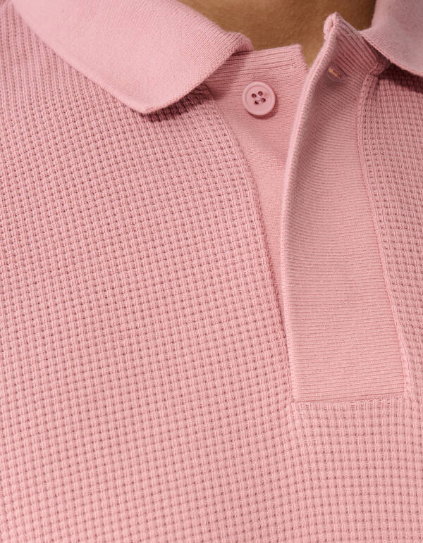 Waffle Polo Roze SHOEBY MEN