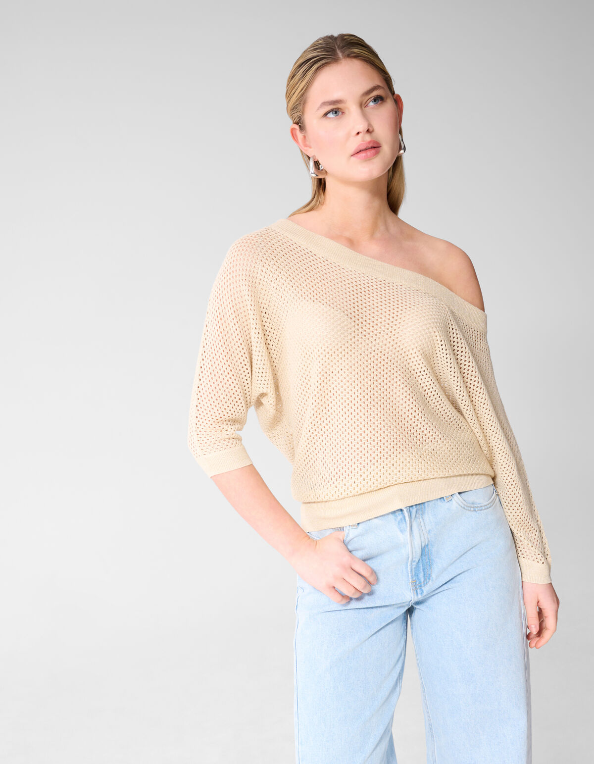 Glitter Ajour Trui Zand SHOEBY WOMEN
