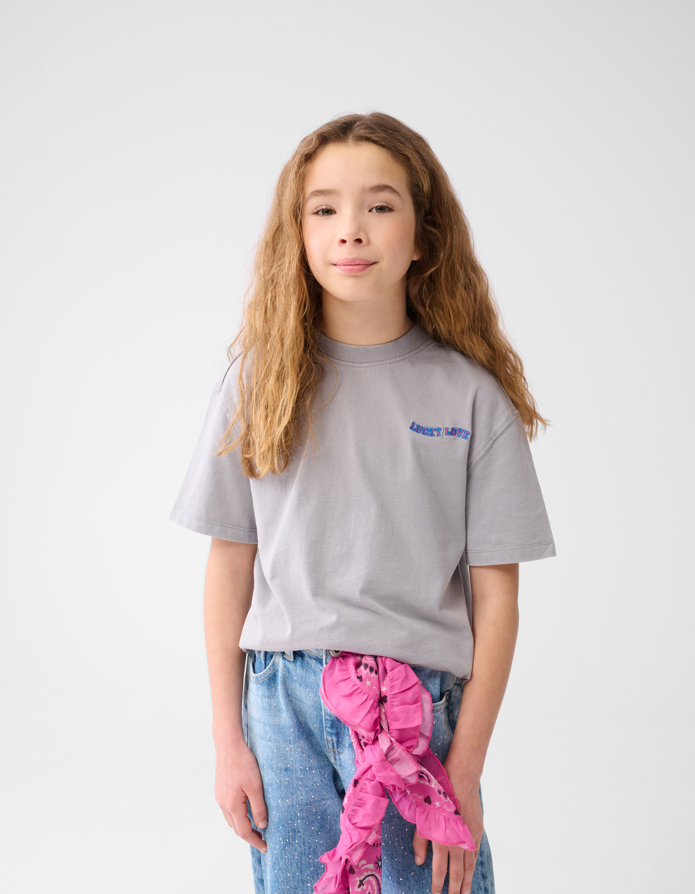 Heart T-shirt Lichtgrijs SHOEBY GIRLS