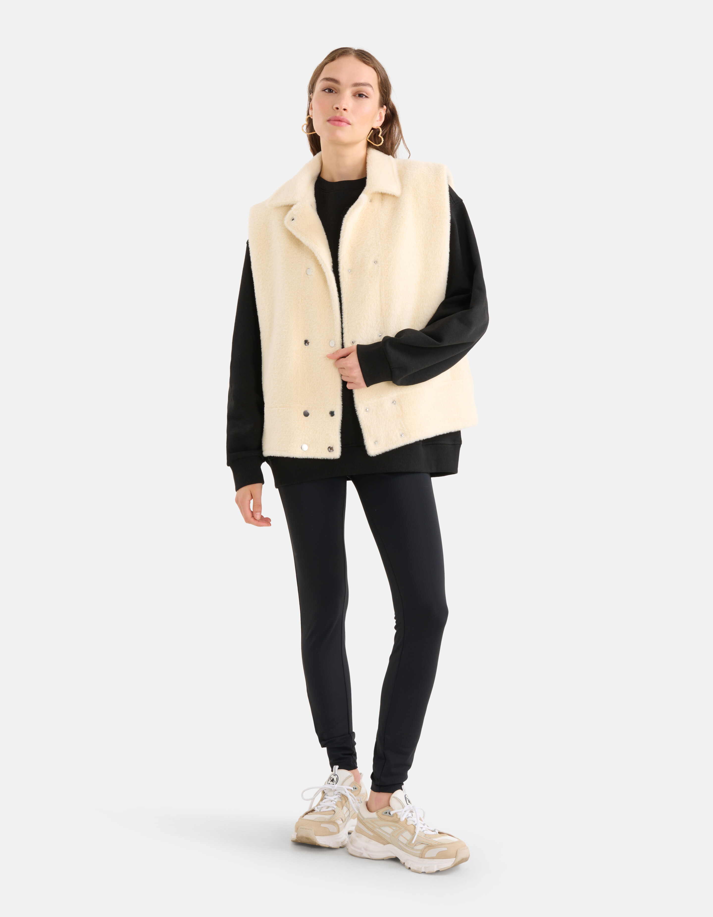 Faux Fur Gilet Gebroken Wit SHOEBY WOMEN