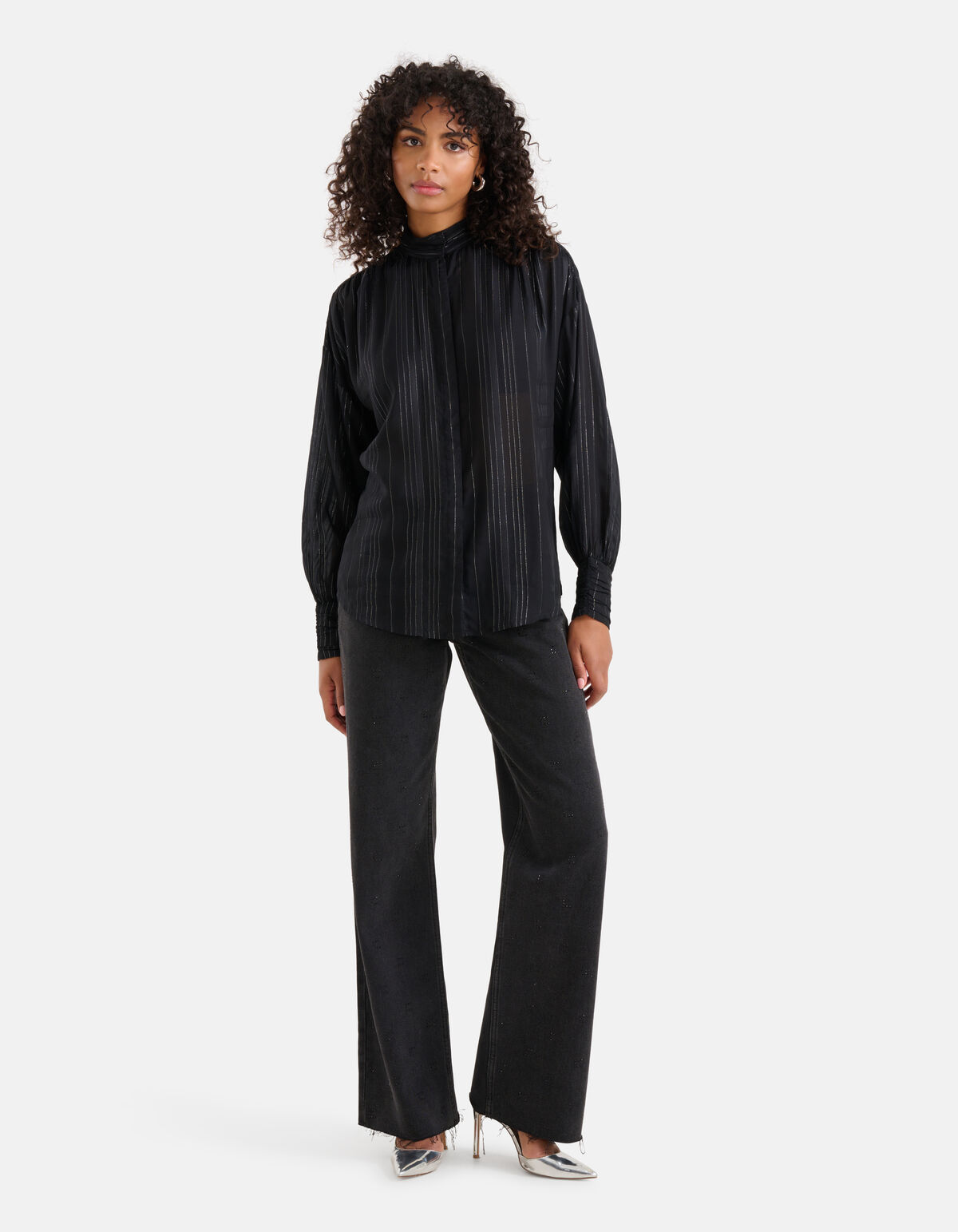 Lurex Blouse Zwart SHOEBY WOMEN