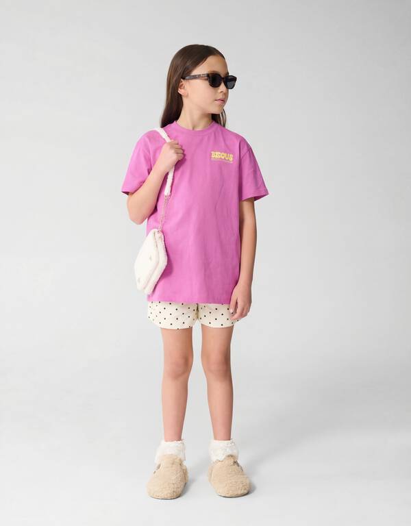 Bisous Artwork T-shirt Paars SHOEBY GIRLS