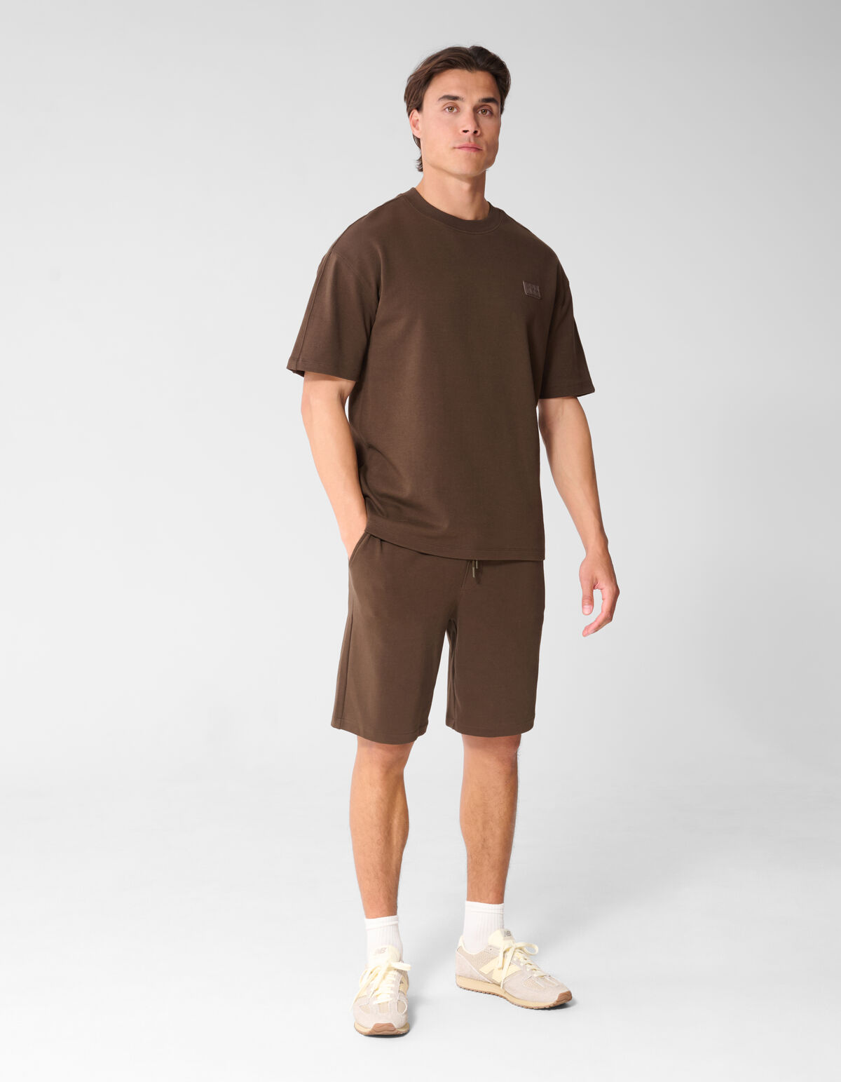 Spark Label T-shirt Donkerbruin SHOEBY MEN