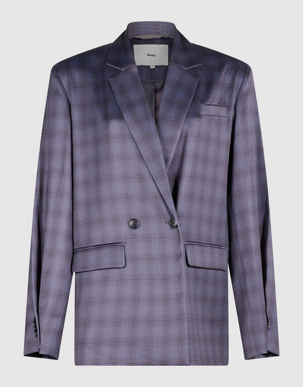 Satijnen Geruiten Blazer Grijs By Mieke SHOEBY WOMEN