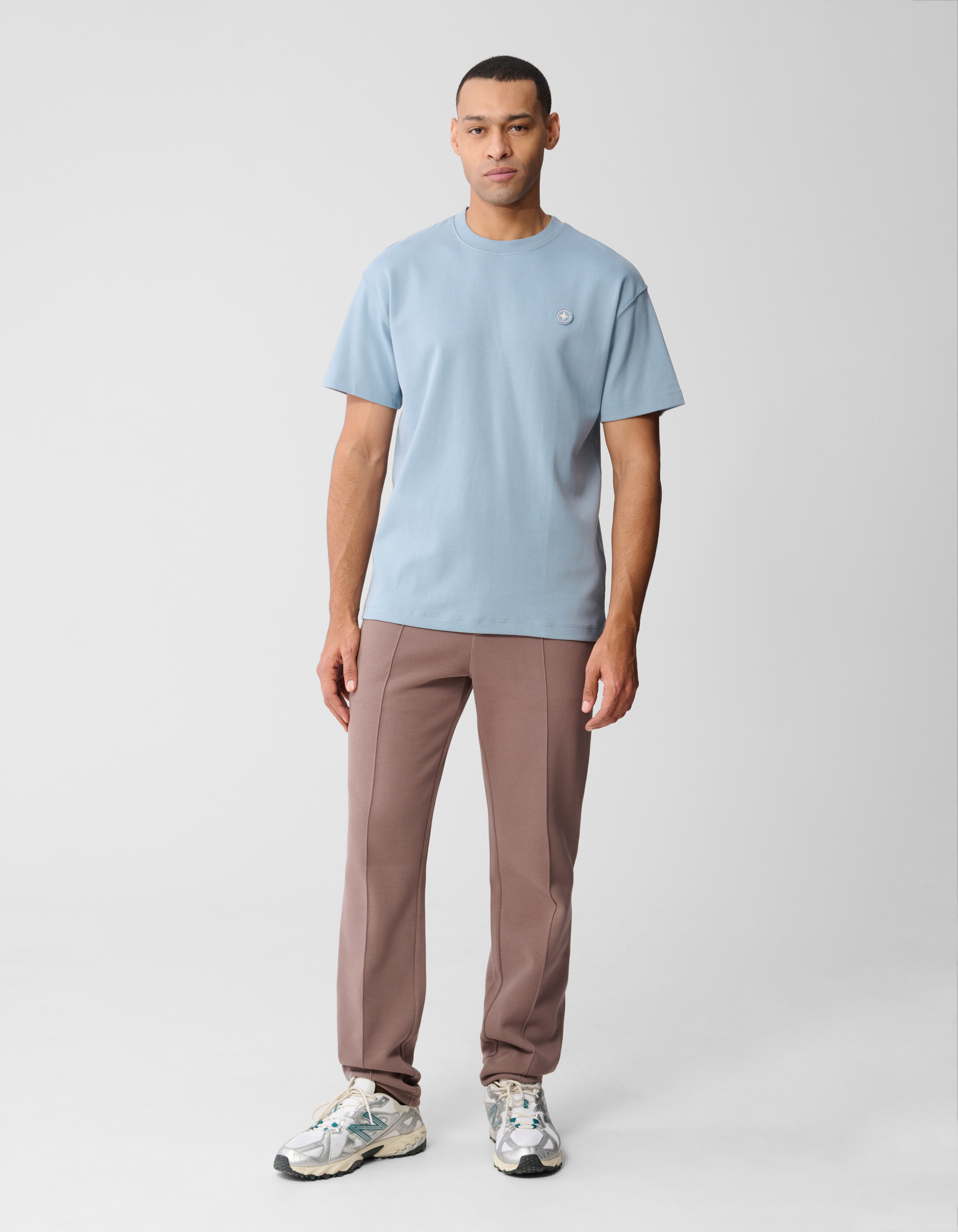 Embroidery Badge T-shirt Lichtblauw SHOEBY MEN