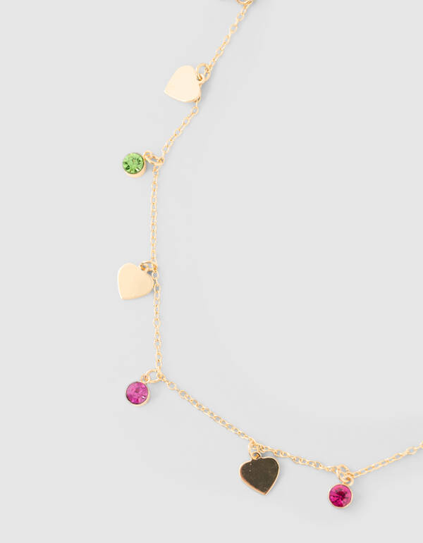 Heart Strass Ketting Goud SHOEBY ACCESSOIRES