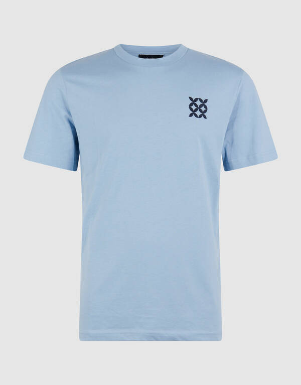 Striped Logo Artwork T-shirt Lichtblauw SHOEBY MEN