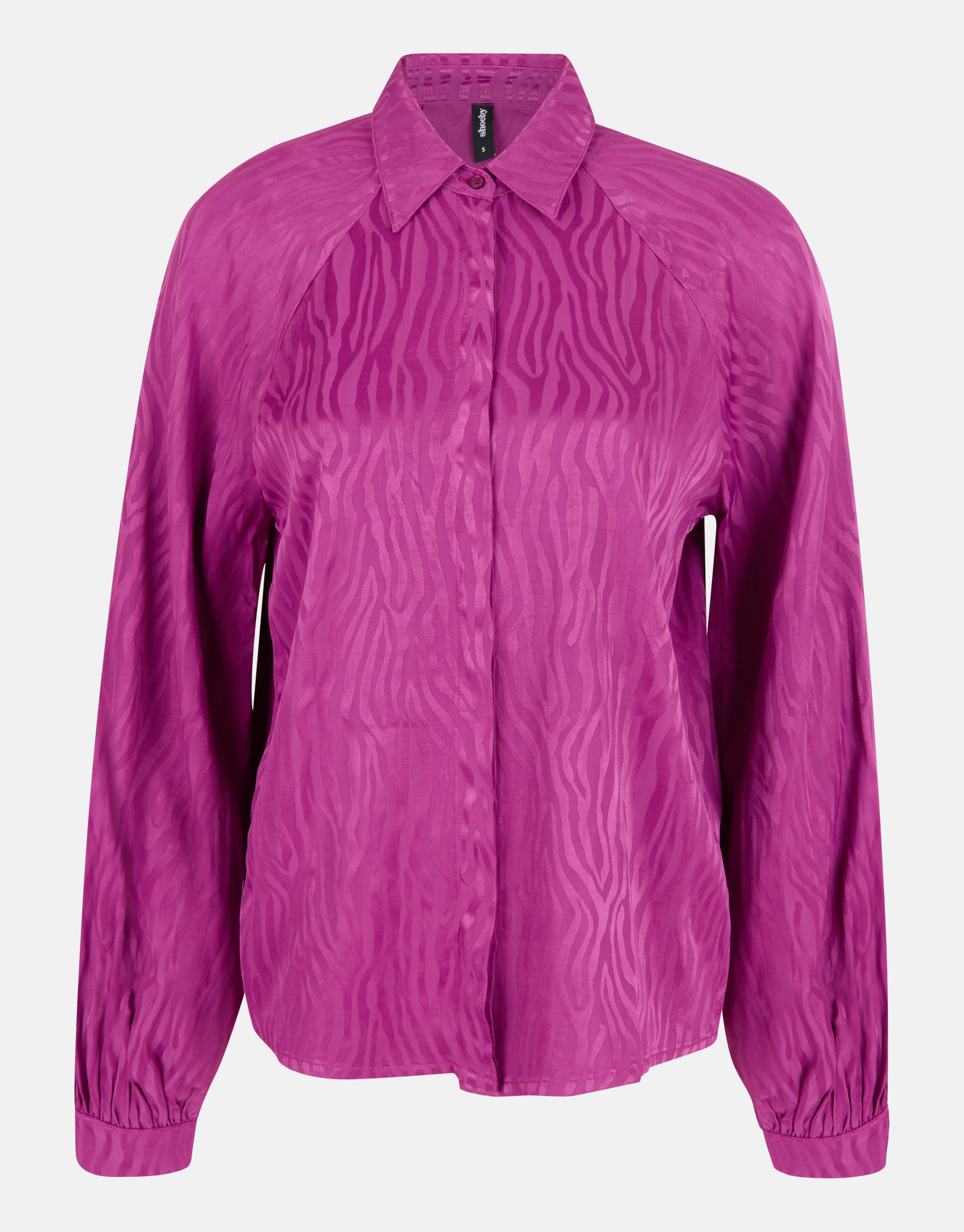 Relaxed Jacquard Blouse Donkerroze SHOEBY WOMEN